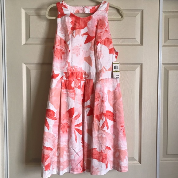 INC International Concepts Dresses & Skirts - NWT INC Flower White & Pink Dress Open Back 14